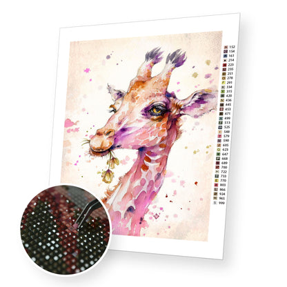 Watercolor giraffe premium diamond painting kit for adults