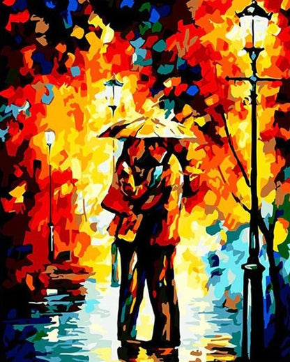 Couple sous la pluie