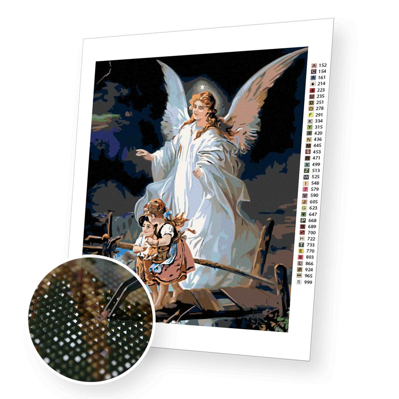 Guardian Angel premium diamond painting kit for adults