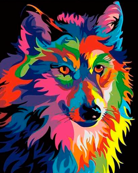 Loup coloré