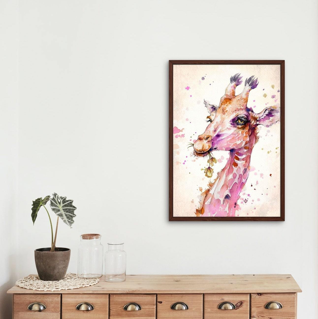 Watercolor giraffe