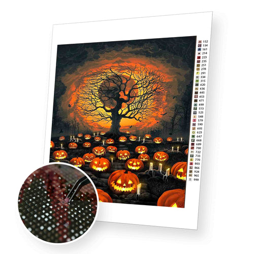 Pumpkin Field premium diamond painting kit for adults