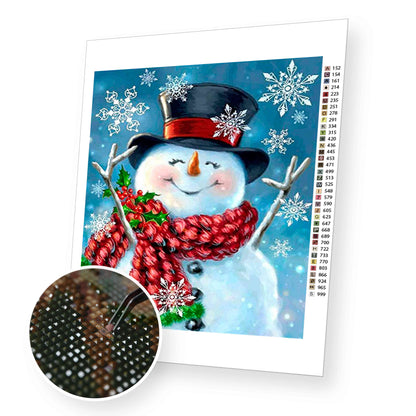 Elegant Snowman premium diamond painting kit for adults