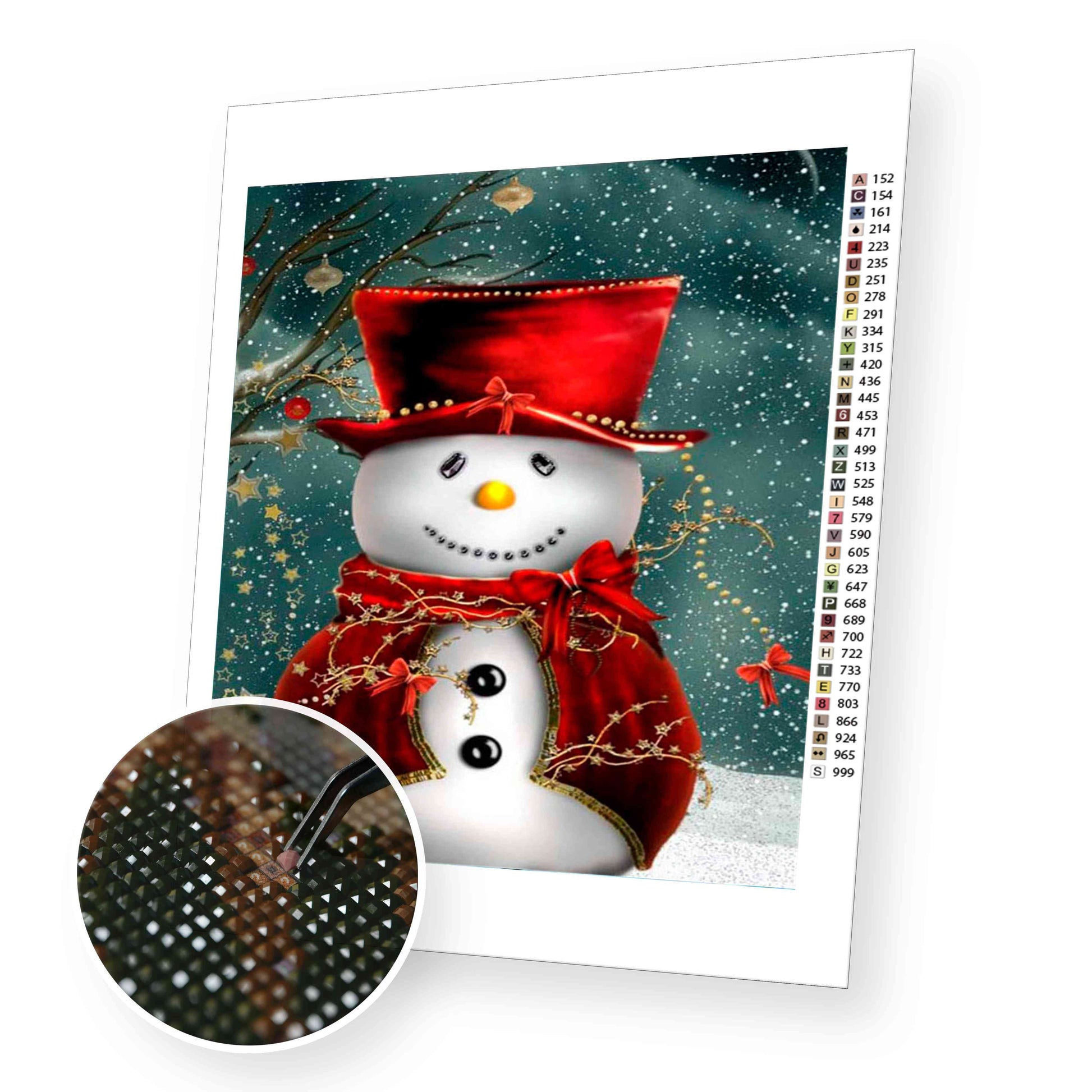 Small Snowman premium diamond painting kit for adults