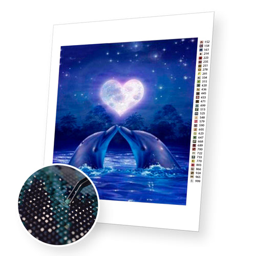 Dolphins premium diamond painting kit for adults