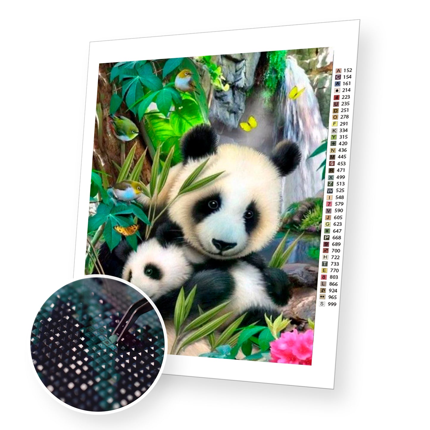 Pandas premium diamond painting kit for adults