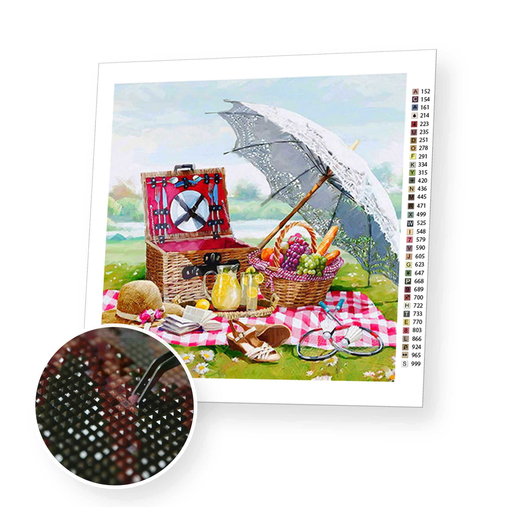 Picnic premium diamond painting kit for adults