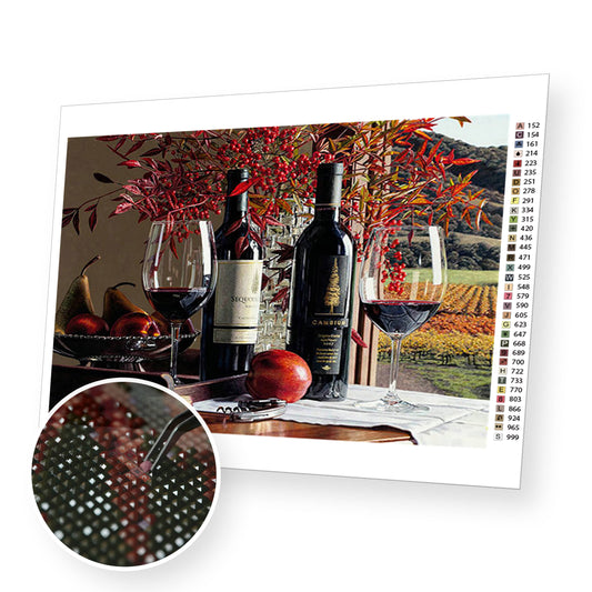 Red Wine premium diamond painting kit for adults