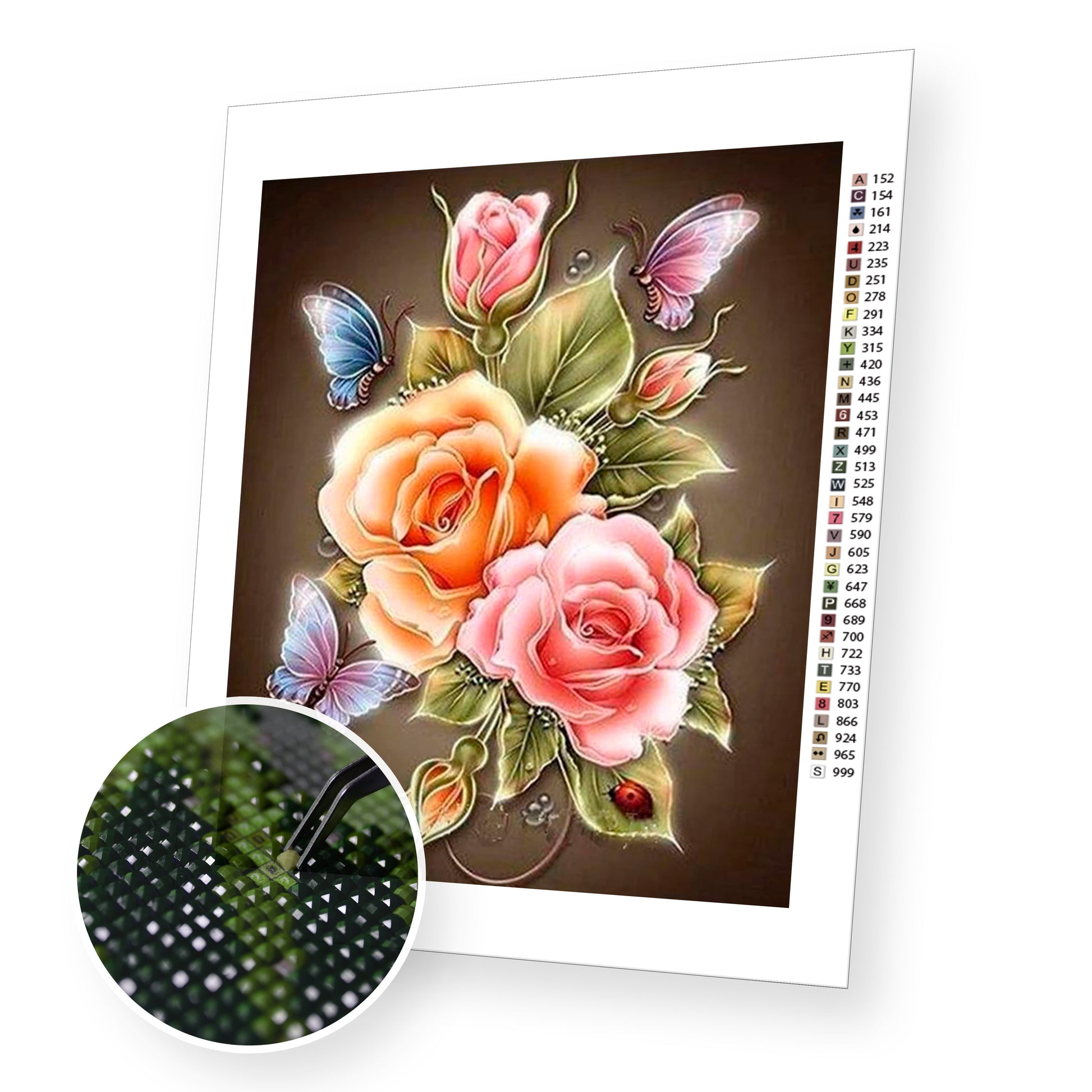 Roses & Butterflies premium diamond painting kit for adults