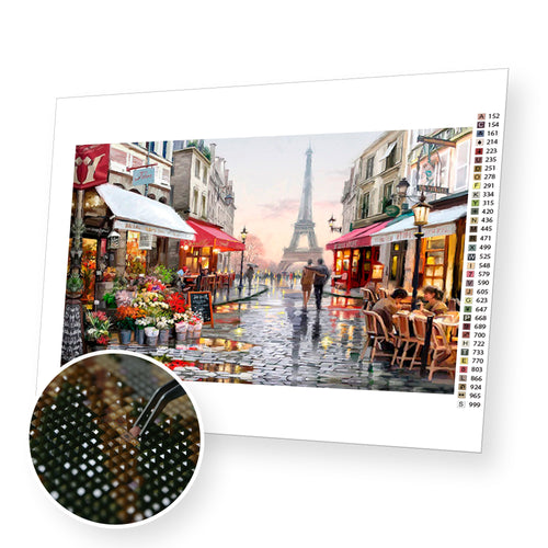 Streets of Paris premium diamond painting kit for adults