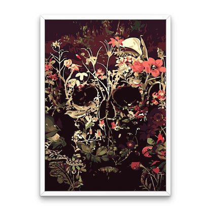 Crâne avec des fleurs