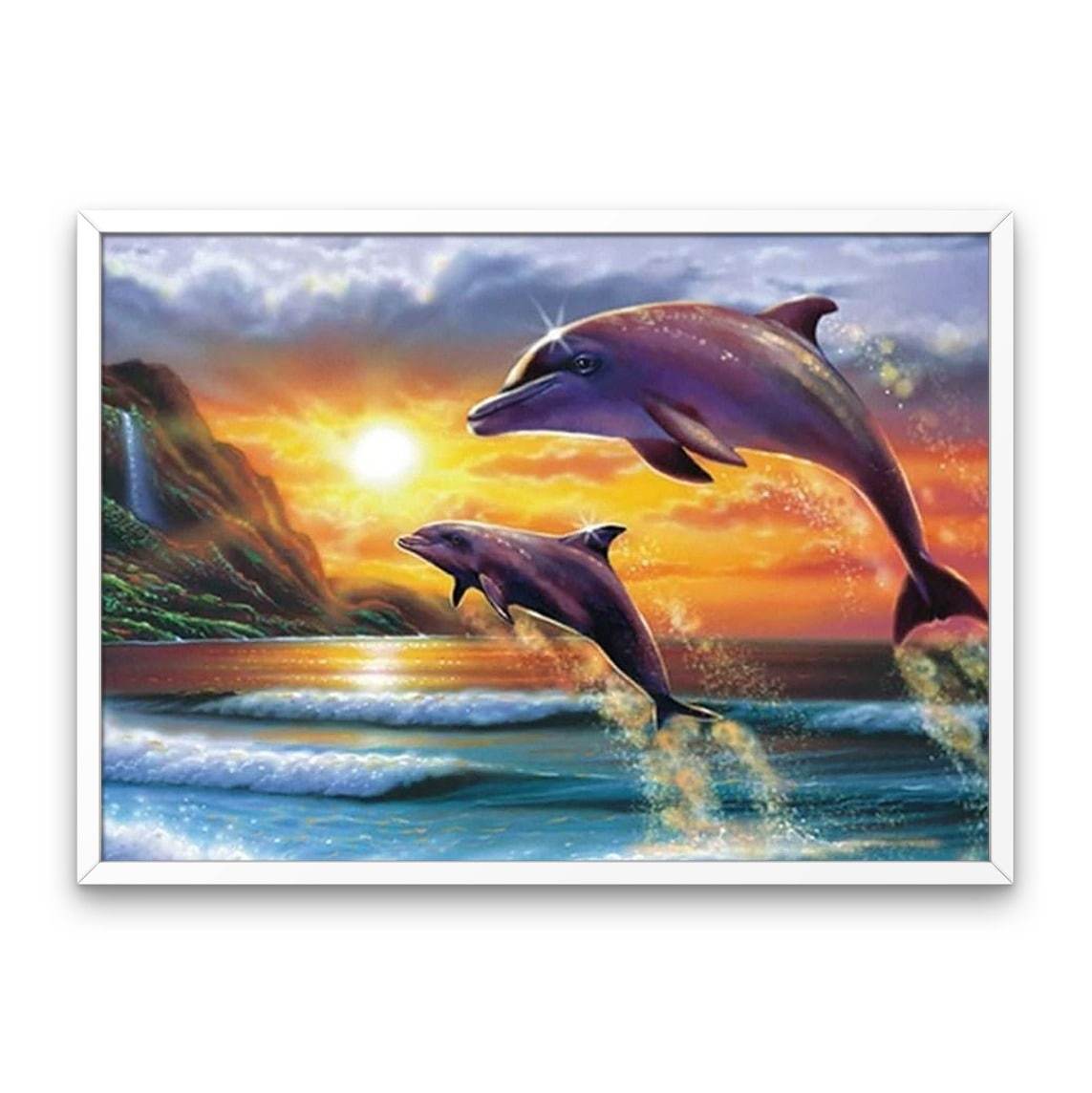 Dauphins au coucher du soleil